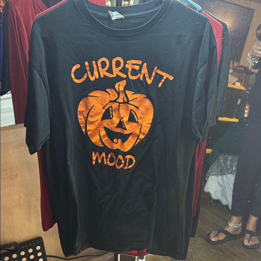 Current Mood Black and Orange Graphic Tee